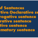 Sentence and kind of Sentences