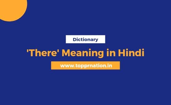 There meaning in Hindi and use